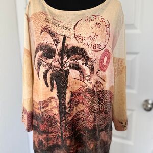 Nancy Bolen Vintage Graphic Mesh Top